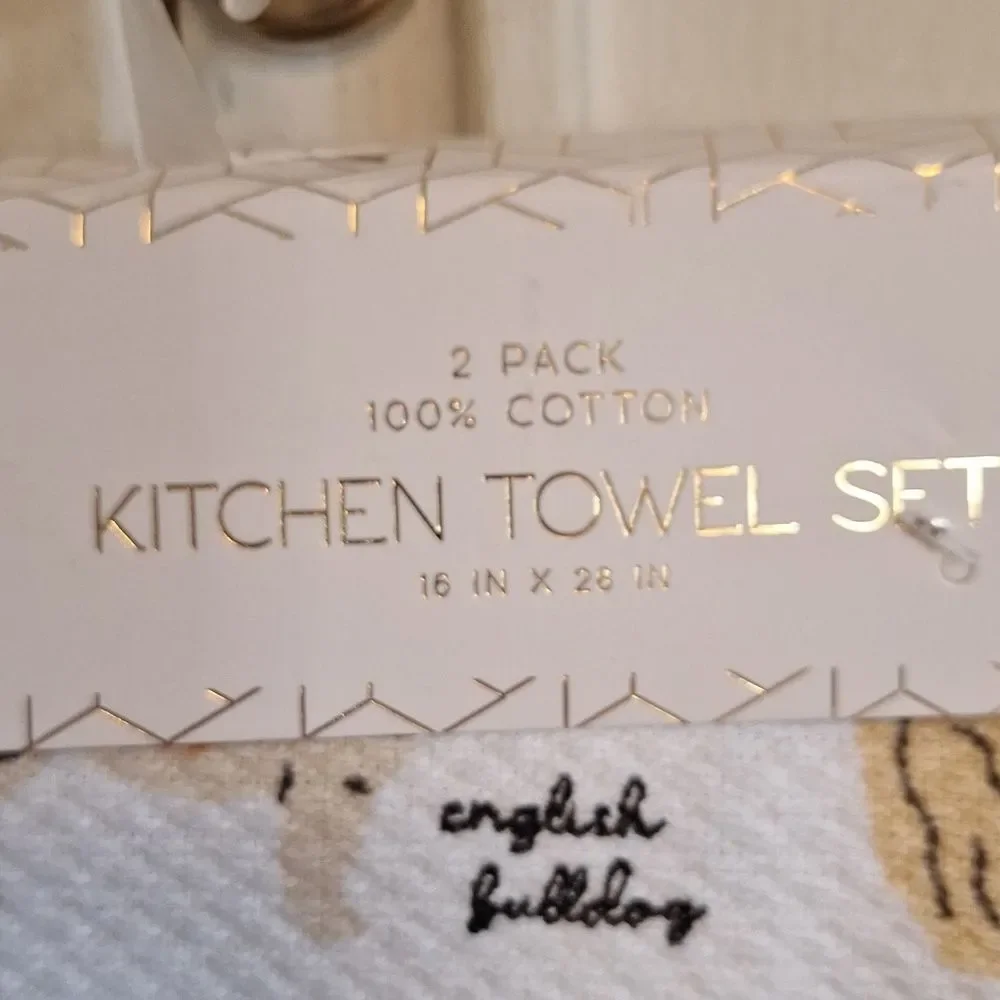 Dog breed kitchen towels K9 design cotton cloths clean up accessory